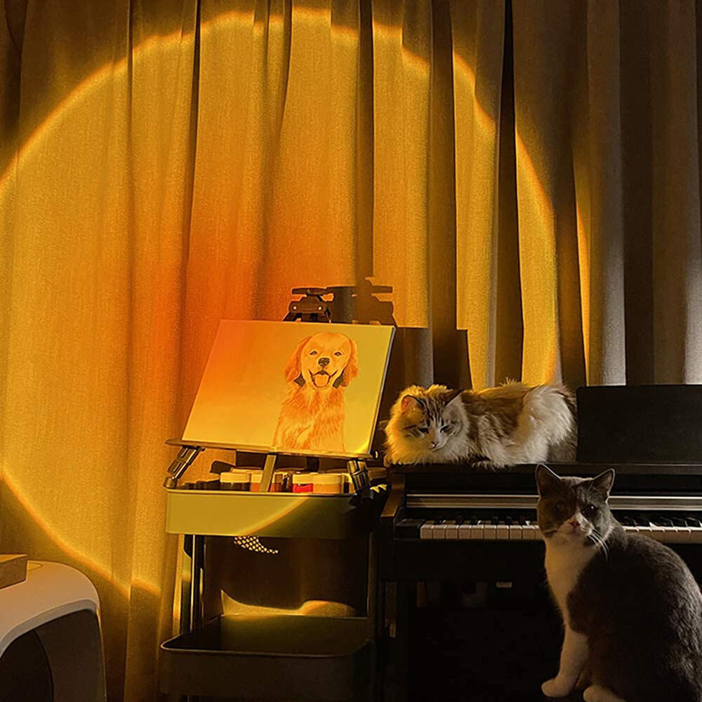 Sunset Lamp. Lámpara proyector de luz 360 Color ajustable romántica.💖